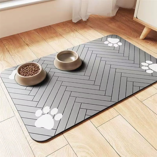 Winter Feeding Mat-Absorbent Pet Placemat for Food and Water Bowl with Waterproof Rubber Backing Quick Dry Water Mat for Dog Cat
