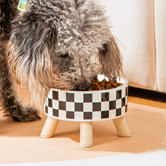 HoppiPet™ ChicDine Elevated Anti-Slip Patterned Pet Bowl