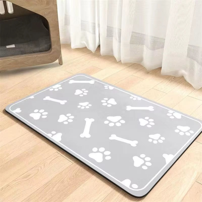 Winter Feeding Mat-Absorbent Pet Placemat for Food and Water Bowl with Waterproof Rubber Backing Quick Dry Water Mat for Dog Cat