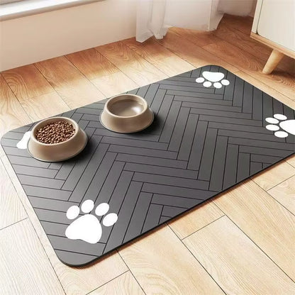 Winter Feeding Mat-Absorbent Pet Placemat for Food and Water Bowl with Waterproof Rubber Backing Quick Dry Water Mat for Dog Cat