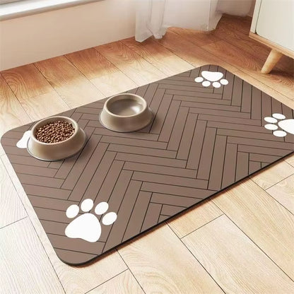 Winter Feeding Mat-Absorbent Pet Placemat for Food and Water Bowl with Waterproof Rubber Backing Quick Dry Water Mat for Dog Cat