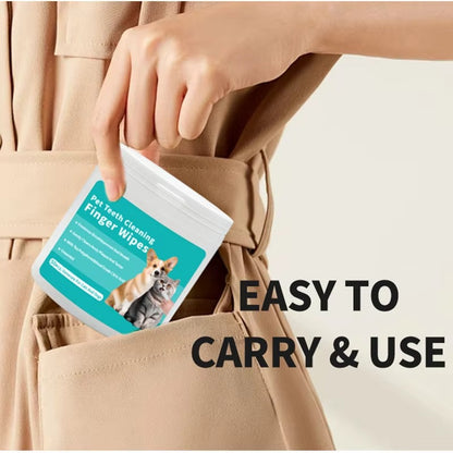 HoppiPet™ FreshSmile™ Pet Teeth Cleaning Finger Wipes (50 Pcs)