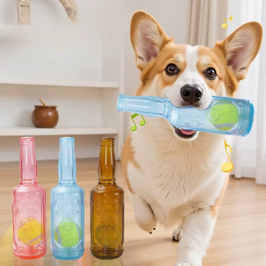 HoppiPet™ BrewPaws 2-in-1 Interactive Squeaky Bottle Toy