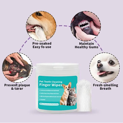 HoppiPet™ FreshSmile™ Pet Teeth Cleaning Finger Wipes (50 Pcs)