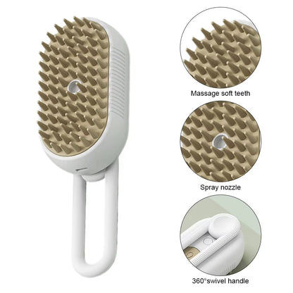HoppiPet™ SteamSpa 3-in-1 Electric Grooming Brush